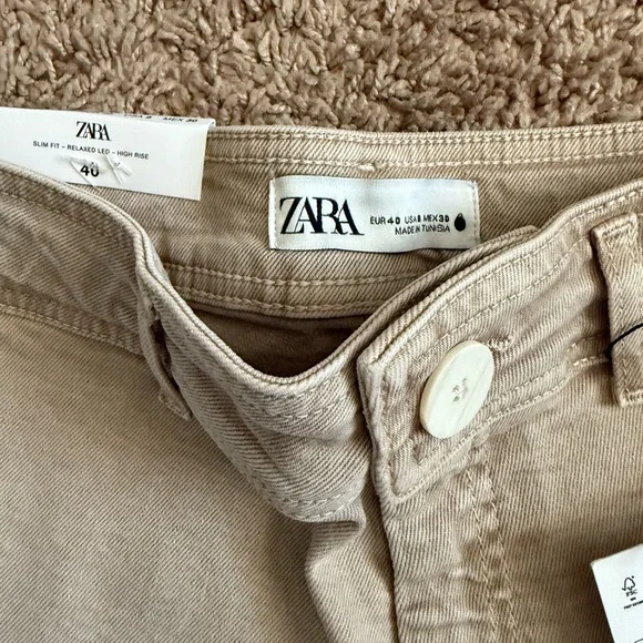 Zara Tan Denim Pants - Picture 3 of 5
